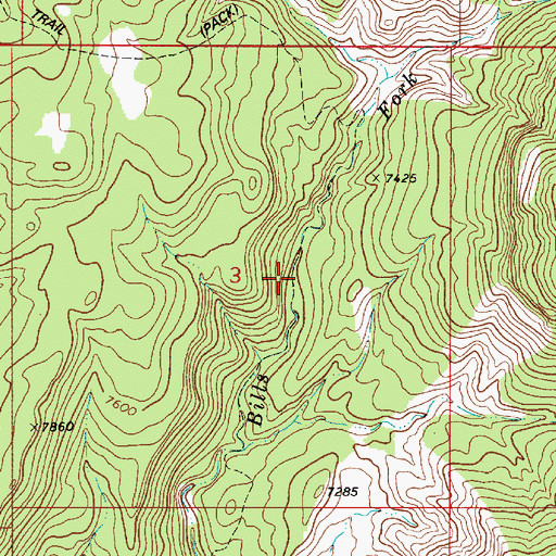 Topographic Map of Hole Trail, UT
