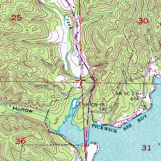 Topographic Map of Adams Mill (historical), AL