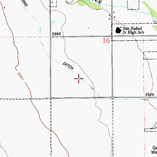 Topographic Map of King Ditch, UT