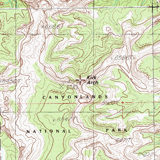 Topographic Map of Kirk Arch, UT