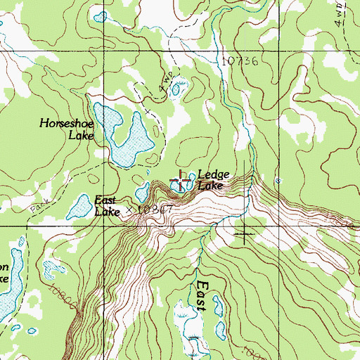 Topographic Map of Ledge Lake, UT