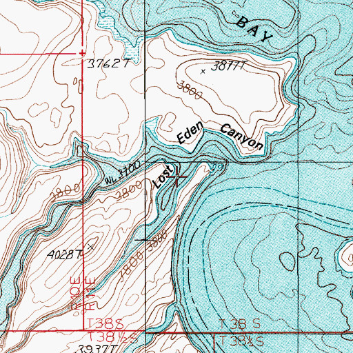 Topographic Map of Lost Eden Canyon, UT