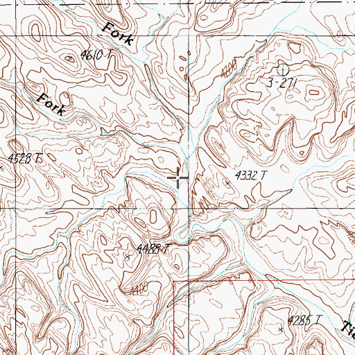 Topographic Map of Middle Fork Ticaboo Creek, UT