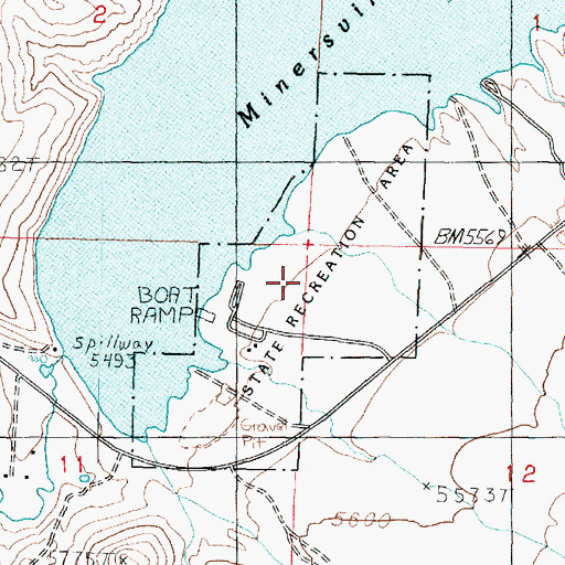 Topographic Map of Minersville State Park, UT