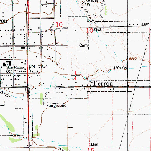 Topographic Map of Molen Ditch, UT