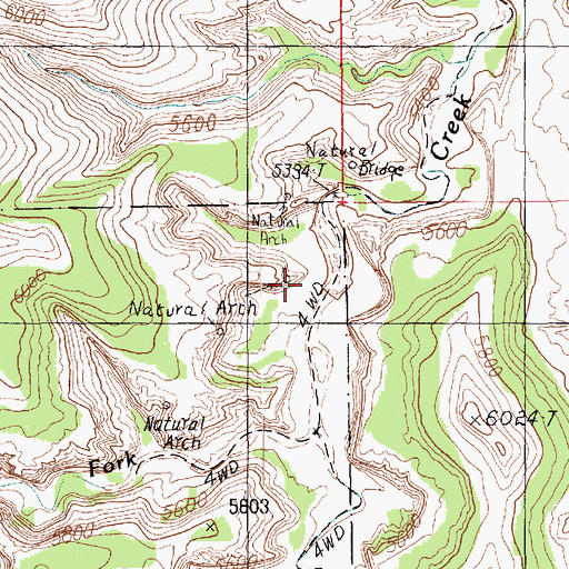 Topographic Map of Hand Hold Arch, UT