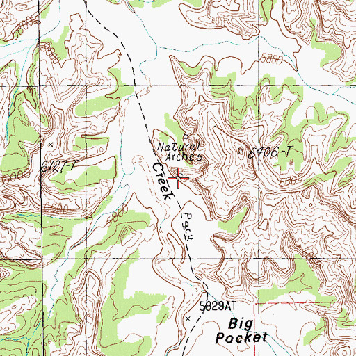 Topographic Map of Natural Arch, UT