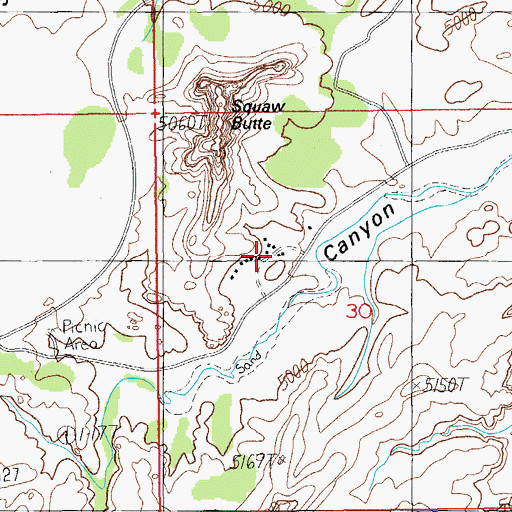 Topographic Map of The Needles Ranger Station, UT