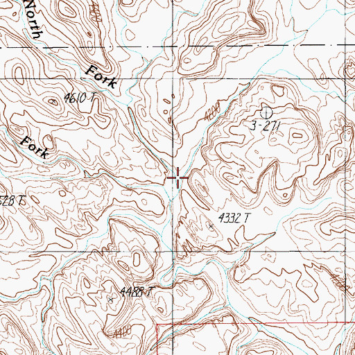 Topographic Map of North Fork Ticaboo Creek, UT
