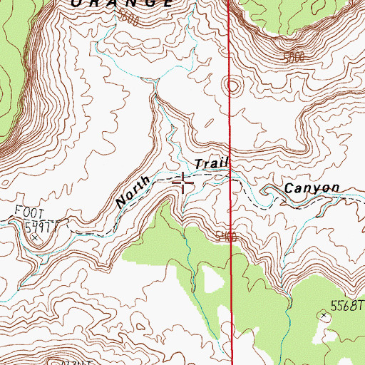 Topographic Map of North Trail, UT
