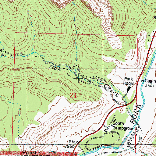 Topographic Map of Oak Creek Residential Area, UT