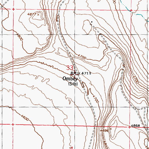 Topographic Map of Ombey, UT