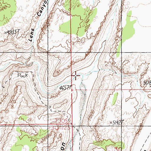 Topographic Map of Red Lake Canyon, UT