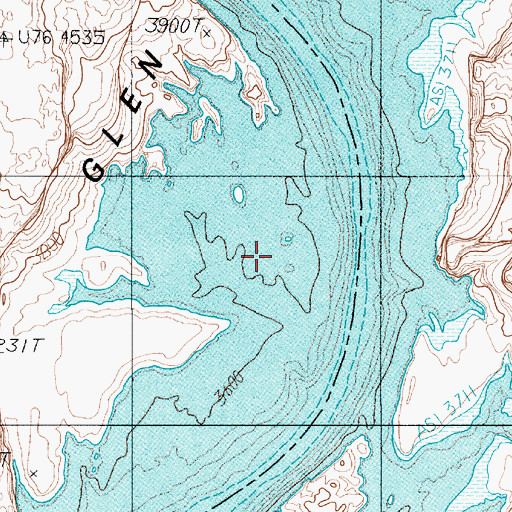 Topographic Map of San Juan Placer Claim (historical), UT