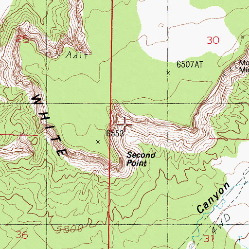 Topographic Map of Second Point, UT