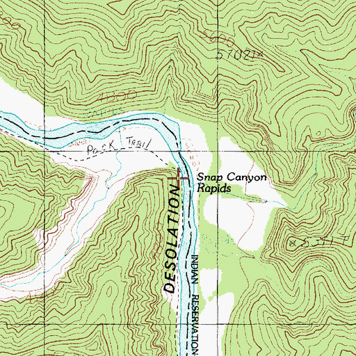 Topographic Map of Snap Canyon Rapids, UT