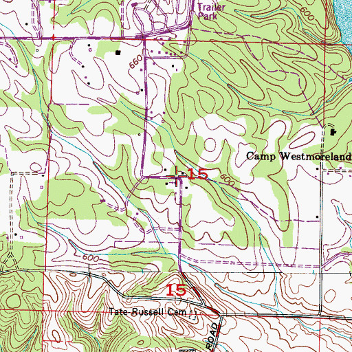 Topographic Map of Bailey Springs Church, AL