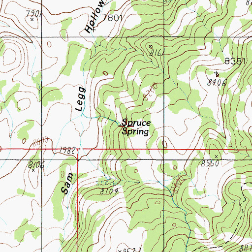 Topographic Map of Spruce Spring, UT