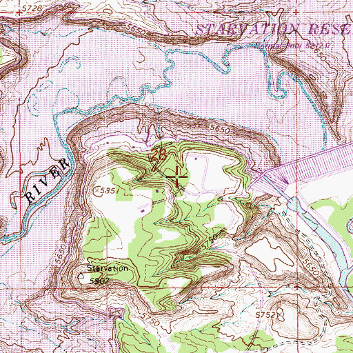 Topographic Map of Starvation Campground, UT