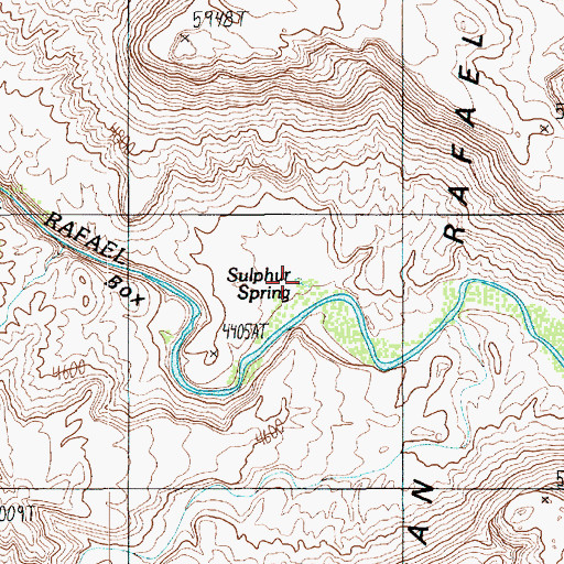 Topographic Map of Sulphur Spring, UT