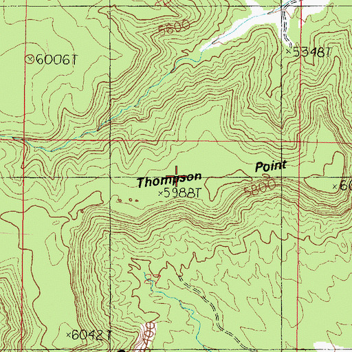 Topographic Map of Thompson Point, UT