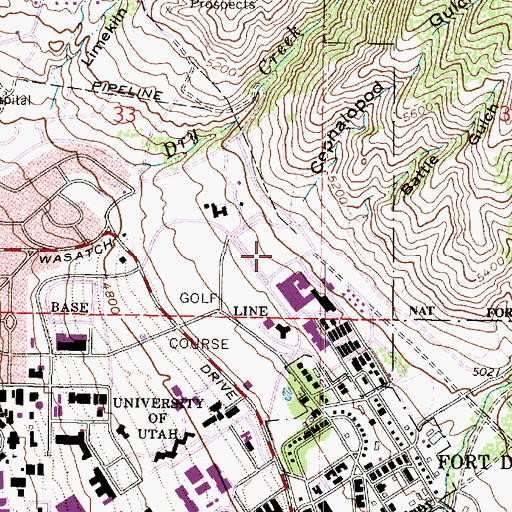 Topographic Map of University of Utah Hospital, UT