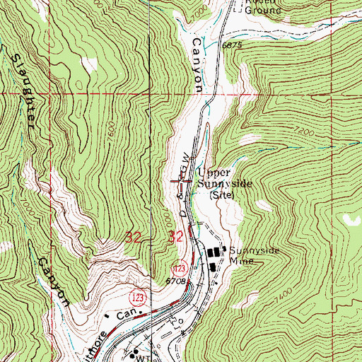 Topographic Map of Upper Sunnyside, UT
