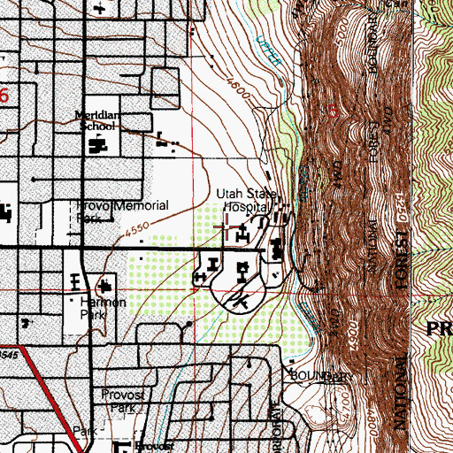 Topographic Map of Utah State Hospital, UT