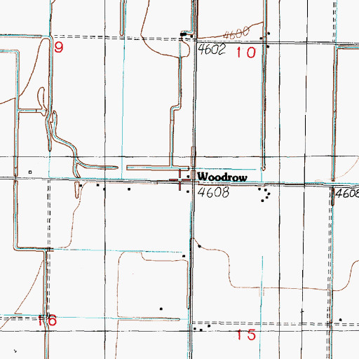 Topographic Map of Woodrow, UT