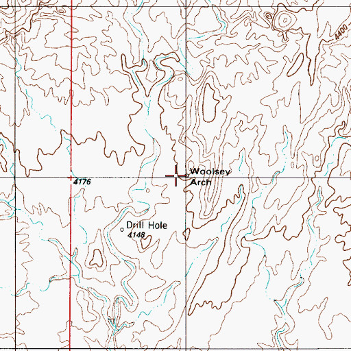 Topographic Map of Woolsey Arch, UT