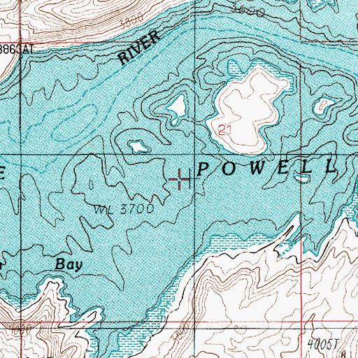 Topographic Map of Zahn Bay, UT