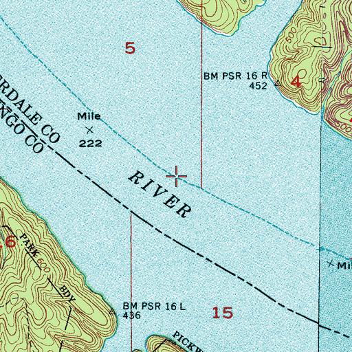 Topographic Map of Baughs Landing (historical), AL
