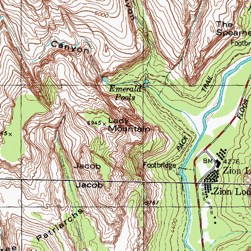 Topographic Map of Mount Zion, UT