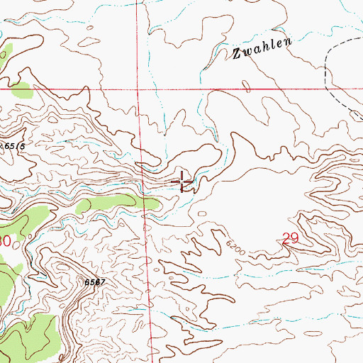 Topographic Map of Zwahlen Wash, UT
