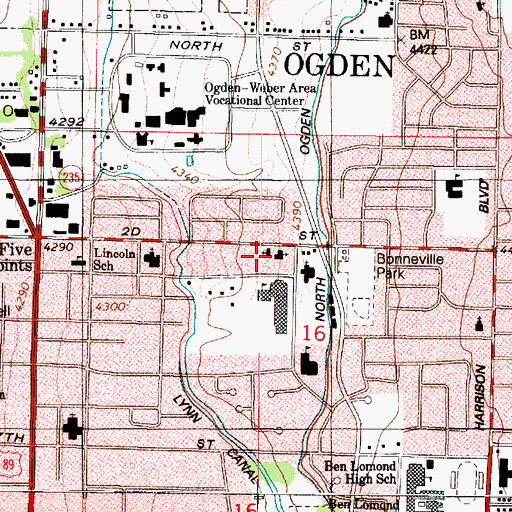 Topographic Map of Ascension Lutheran Church, UT