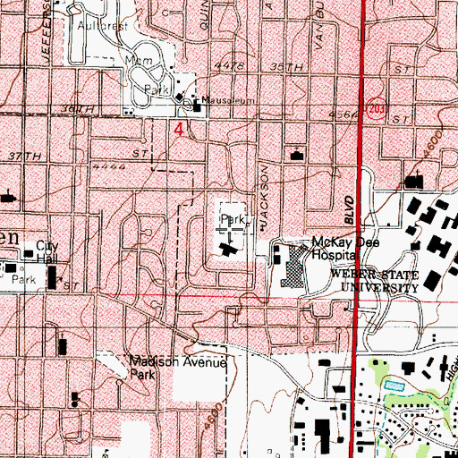Topographic Map of Berean Baptist Church, UT