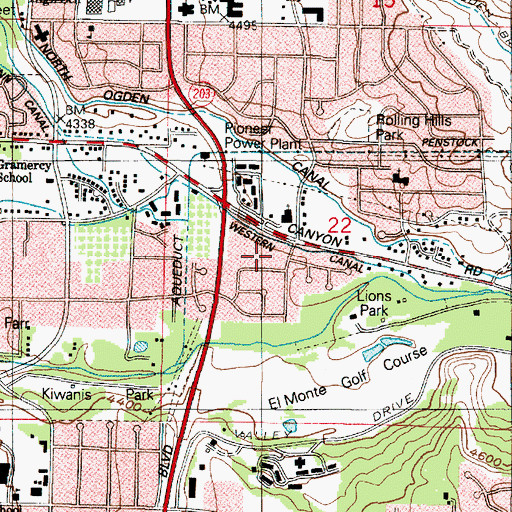 Topographic Map of Canyon Road Assembly of God Church, UT