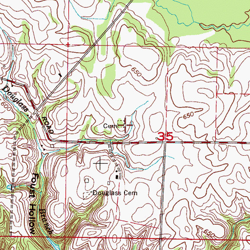 Topographic Map of Beach Grove Church (historical), AL