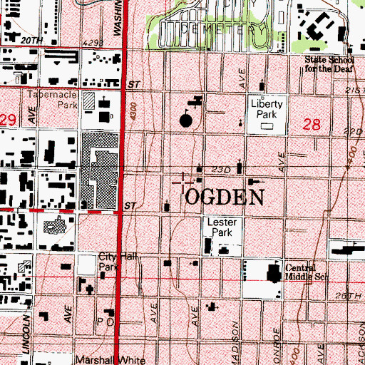 Topographic Map of Elim Lutheran Church, UT