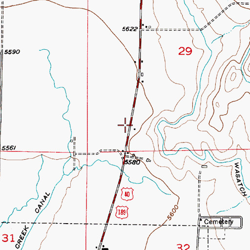 Topographic Map of First Baptist Church, UT