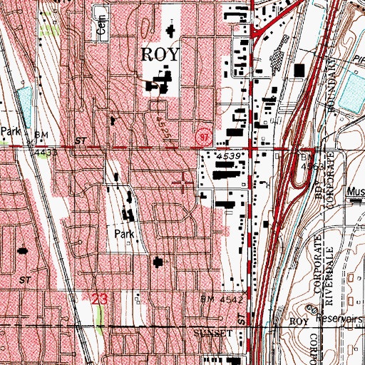 Topographic Map of First Baptist Church, UT