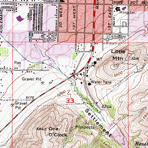 Topographic Map of First Baptist Church, UT