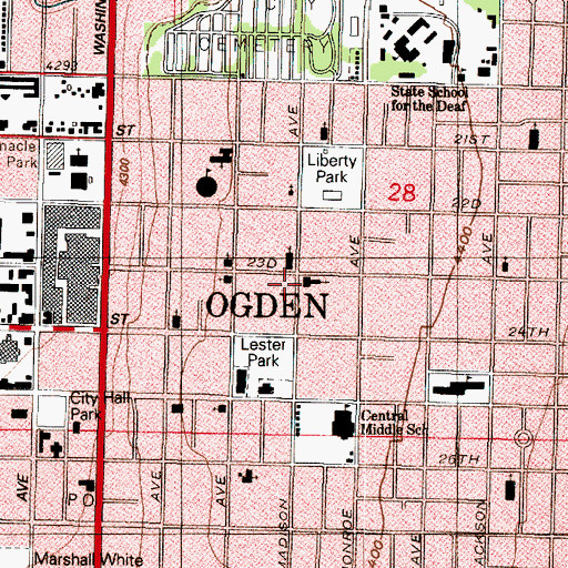 Topographic Map of First Christian Church, UT