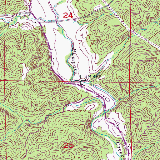 Topographic Map of Beavers Mill (historical), AL