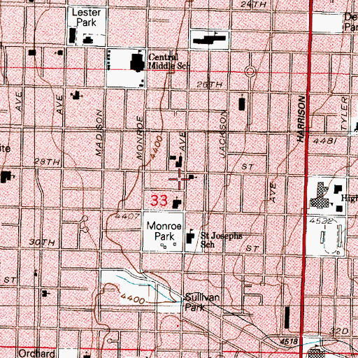 Topographic Map of First Church of the Nazerene, UT
