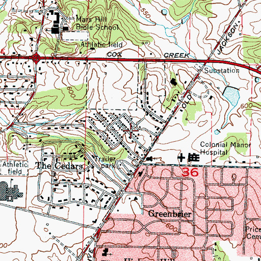 Topographic Map of Beckman, AL