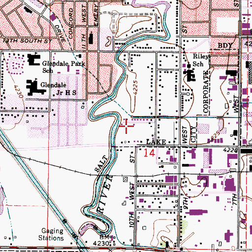 Topographic Map of Jehovahs Witnesses Central Congregation, UT