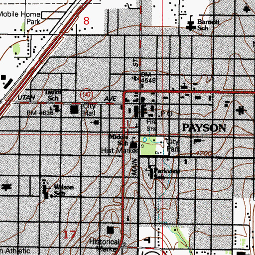 Topographic Map of Payson Bible Chapel, UT