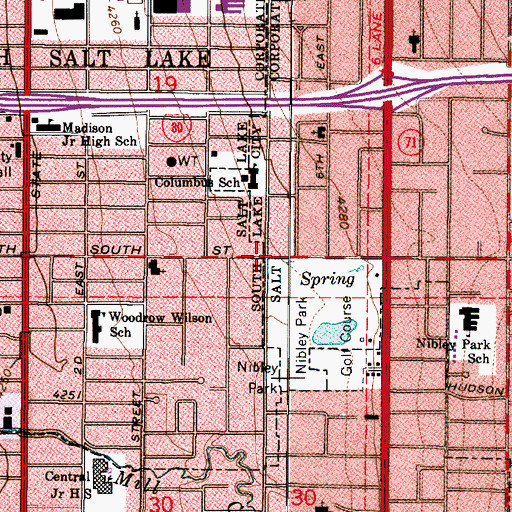 Topographic Map of The Potters House Christian Fellowship Church, UT