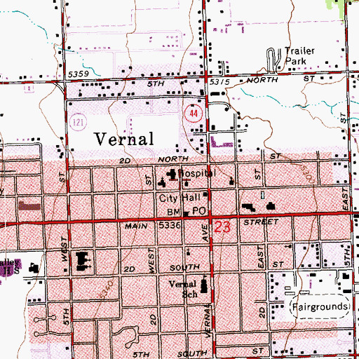 Topographic Map of Saint James Catholic Church, UT